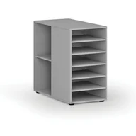 Regały biurowe - Dostawna szafka półkowa do biurka PRIMO GRAY, lewa, szara - miniaturka - grafika 1