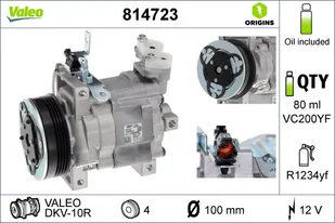 Sprężarka, klimatyzacja Valeo 814723 - Akcesoria do klimatyzacji i ogrzewania - miniaturka - grafika 1