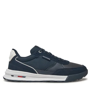 Sneakersy Tommy Hilfiger Retro Runner Mix Rwb FM0FM05371 Granatowy - Sneakersy męskie - miniaturka - grafika 1