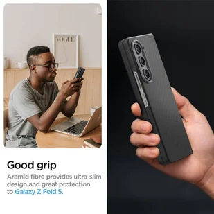 Etui SAMSUNG GALAXY Z FOLD 5 Spigen Airskin czarne - Etui i futerały do telefonów - miniaturka - grafika 9