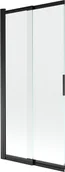 Parawany nawannowe - Mexen Fox parawan nawannowy 2-skrzydłowy przesuwny 85 x 150 cm, transparent, czarny - 891-085-002-70-00 - miniaturka - grafika 1