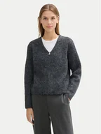 Swetry damskie - Tom Tailor Denim Kardigan 1043968 Szary Relaxed Fit - miniaturka - grafika 1