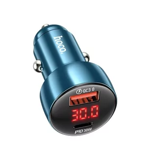 HOCO ładowarka samochodowa USB QC 3.0 + Typ C PD 48W Leader Z50 niebieska - Akcesoria do smartwatchy - miniaturka - grafika 1
