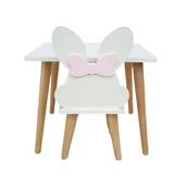 Zestawy mebli dla dzieci - STOLIK Z KRZESEŁKIEM ZAJĄC BIAŁY zestaw mebli/patimondo - miniaturka - grafika 1