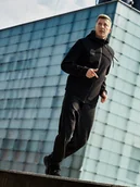 Bluzy męskie - 4F Bluza dresowa regular z kapturem męska 4F x Robert Lewandowski - czarna XXL - miniaturka - grafika 1