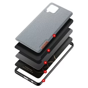 Dux Ducis Fino etui pokrowiec pokryty nylonowym materiałem Samsung Galaxy A42 5G szary - Etui i futerały do telefonów - miniaturka - grafika 2