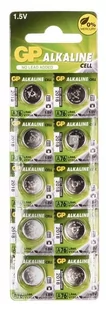 Bateria alkaliczna LR44 GP BATTERY A76F-U10, 110 mAh, 1.5 V, 10 szt. - Baterie i akcesoria - miniaturka - grafika 1