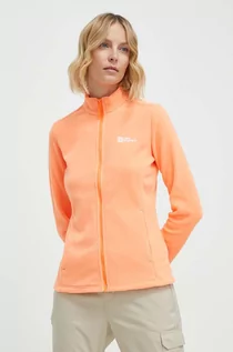 Bluzy damskie - Jack Wolfskin bluza sportowa Taunus kolor pomarańczowy gładka - grafika 1