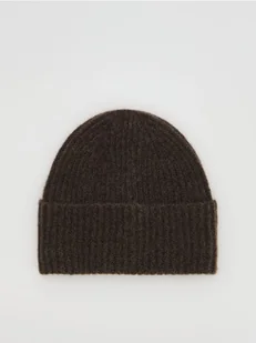 Reserved - Czapka beanie z domieszką wełny - brązowy - Czapki damskie - miniaturka - grafika 1