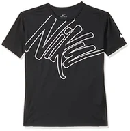 Koszulki i topy damskie - Nike T-shirt dziecięcy G Nk Dry Top Run Ss Gx czarny/biały S - miniaturka - grafika 1
