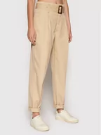 Spodnie damskie - Ralph Lauren Polo Spodnie materiałowe 211752936006 Beżowy Regular Fit - miniaturka - grafika 1