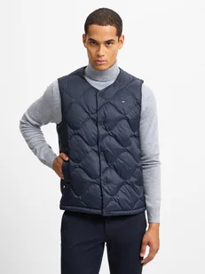 Tommy Hilfiger Pikowana kamizelka męska Mężczyźni niebieski jednolity, S - Kamizelki męskie - miniaturka - grafika 1
