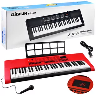 Duży Keyboard Organy 61 klawiszy + mikrofon IN0140 - Instrumenty muzyczne dla dzieci - miniaturka - grafika 1