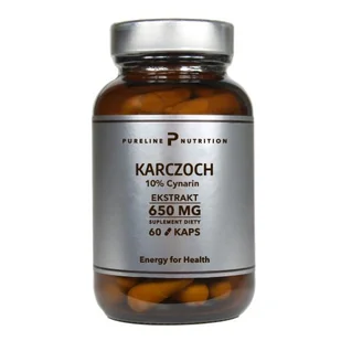 Karczoch Ekstrakt 650mg - Pureline Nutrition, 60 kapsułek - Serce i układ krążenia - miniaturka - grafika 1