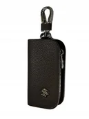 Etui na klucze - SKÓRZANE ETUI na klucze SUZUKI logo KLUCZYK brelok ELEGANCKI brąz - miniaturka - grafika 1
