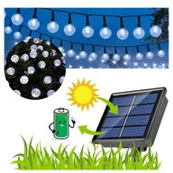 Lampy ogrodowe - Lampy Ogrodowe Solarne Kulki 7M 50 Led Zimny Biały - miniaturka - grafika 1
