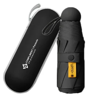 Mała parasolka w mini kapsułce – Czarna Składana UV50+ prezentowa - Parasole Mała parasolka w mini kapsułce – Czarna Składana UV50+ prezentowa - Parasole - miniaturka - grafika 1