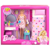 Lalki dla dziewczynek - Lalka Barbie Mattel Zestaw Sypialnia (HPT55) - miniaturka - grafika 1