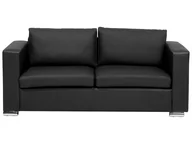Sofy i kanapy - Beliani Sofa 3-osobowa ekoskóra czarna HELSINKI 13181 - miniaturka - grafika 1