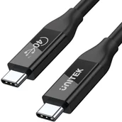Kable komputerowe i do monitorów - Unitek USB Typu C - USB Typu C (USB 4.0) 0,8m czarny C14100BK-0.8M - miniaturka - grafika 1
