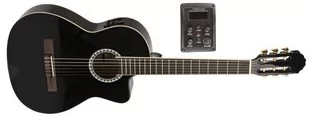 Gewa gitara koncertowa BASIC ELECTRO czarna, z odbiornikiem dźwięku, stroikiem, kolor orzecha włoskiego PS510198 - Gitary klasyczne - miniaturka - grafika 1