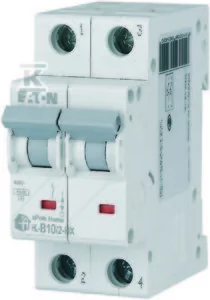 Eaton Wyłącznik nadprądowy 2P B 10A 6kA AC xPole Home HN-B10/2 194859 194859 - Bezpieczniki elektryczne - miniaturka - grafika 1