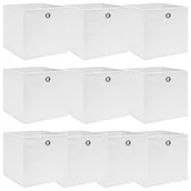 Pudła i pojemniki do przechowywania - vidaXL Pudełka, 10 szt., białe, 32x32x32 cm, tkanina vidaXL - miniaturka - grafika 1