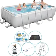 Baseny ogrodowe - Zestaw basenowy - Bestway Power Steel Prostokątny 404x201x100 cm - miniaturka - grafika 1