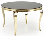 Stoły - Okrągły stół w stylu glamour z czarnym szklanym blatem Z1-F45 - miniaturka - grafika 1