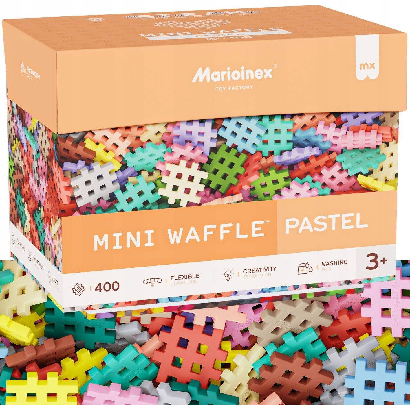Marioinex Mini Waffle klocki pastel 400el