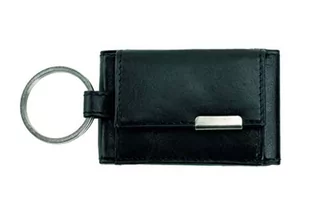 Portfele - Alassio Mini portfel z delikatnej skóry nappa, mały portfel z metalowym emblematem i kółkiem na klucze, 8 cm, czarny, czarny, 8 cm, portfel na monety - grafika 1