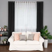 Firany - Biała firanka gotowa typu len na przelotkach z połyskiem, rozmiar 400x250 cm - miniaturka - grafika 1