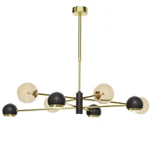 Lampy sufitowe - Złota lampa sufitowa z okrągłymi kloszami JUP 1972 z serii MOKA - miniaturka - grafika 1