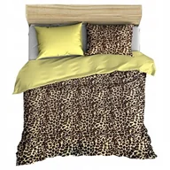 Pościel - pościel z polaru 140x200 + 1 poszewka P 309-5 DUO panterka brąz /ecru - miniaturka - grafika 1