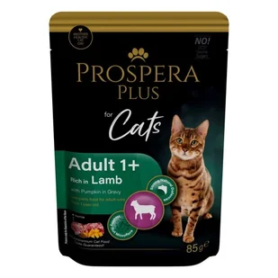 PROSPERA Plus Saszetka dla dorosłych 1+, jagnięcina, dynia 85g (1513-10105) - Mokra karma dla kotów - miniaturka - grafika 1