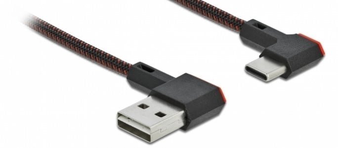 Kabel USB Delock KABEL USB-CM->USB-AM 2.0 0.5M KĄTOWY PRAWO CZARNY DELOCK