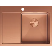 Zlewozmywaki - Mexen Exar zlewozmywak stalowy 1-komorowy z ociekaczem prawy 620 x 480 mm, miedź - 6432621005P-65 - miniaturka - grafika 1