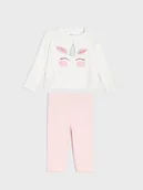 Piżamy dla dziewczynek - Sinsay - Piżama welurowa - kremowy - miniaturka - grafika 1