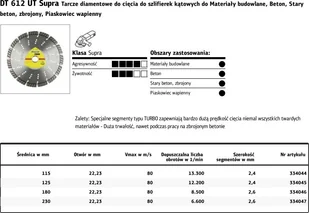 Klingspor K.TARCZA DIAM.SEG.230x2,6x22 DT612UT K334047 - Tarcze do pił - miniaturka - grafika 1