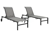 Leżaki ogrodowe - Elior Szary zestaw wypoczynkowy ze stolikiem T9-S07 - miniaturka - grafika 1