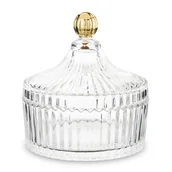 Pudełka i szkatułki - Elegancka Szklana Szkatułka Na Biżuterię Drobiazgi Przezroczysta 15 Cm - miniaturka - grafika 1