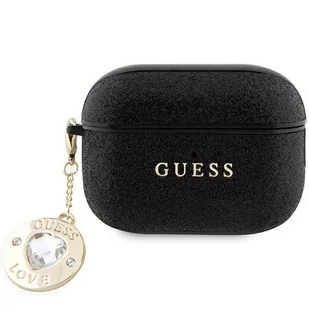 Guess GUAP2PGEHCDK AirPods Pro 2 cover czarny/black Fixed Glitter Heart Diamond Charm - Akcesoria do słuchawek - miniaturka - grafika 1