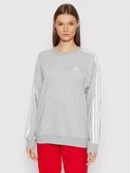 Bluzy damskie - Adidas Bluza Essentials Studio HC9126 Szary Loose Fit - miniaturka - grafika 1