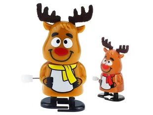 Zabawka Nakręcana Bożonarodzeniowa Mikołaj Renifer - Ozdoby bożonarodzeniowe - miniaturka - grafika 1