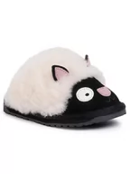 Buty dla dziewczynek - EMU Australia Kapcie Lamb Slipper K12351 Czarny - miniaturka - grafika 1