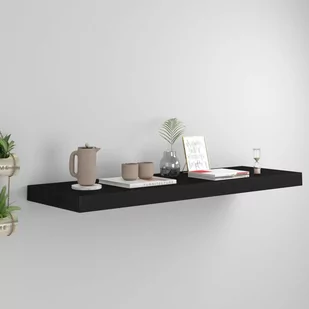 vidaXL vidaXL Półka ścienna, czarna, 80 x 23,5 x 3,8 cm, MDF - Półki do salonu - miniaturka - grafika 1