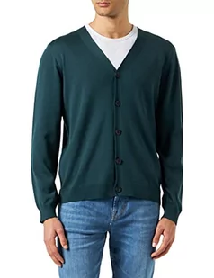 Maerz Męski kardigan z dzianiny Superwash, zielone butelki, 52 - Swetry męskie - miniaturka - grafika 1