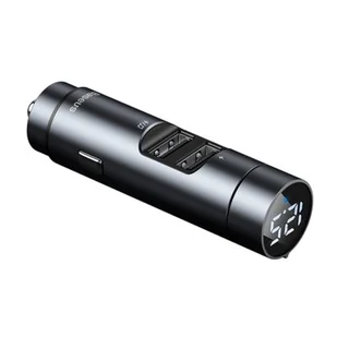 Baseus Ładowarka transmiter FM Bluetooth QC 3.0 2x USB 3.1A Dark grey CCNLZ-0G - Transmitery FM - miniaturka - grafika 1