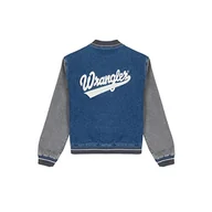 Kurtki męskie - Wrangler Męska kurtka baseballowa denim, Easy Indigo, M - miniaturka - grafika 1