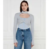 Bluzki damskie - Patrizia Pepe Bluzka 2w1 | Slim Fit - miniaturka - grafika 1